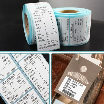 Terminės Etiketės barcode Lipduką, 40mm Core, 1 Ritinėlis , Plotis 20mm ~100mm, Vandeniui PrintTop Terminis Popierius, terminis spausdintuvas