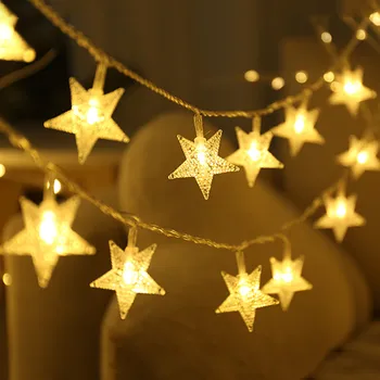 Thrisdar Snaigės Kalėdų Žvaigždė LED Styginių Šviesos 10/20m/30M Pasakos, Kamuolys Styginių Šviesos Girlianda Šalis Vestuvių Žvaigždžių Pasakų Šviesos