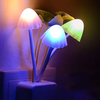 Thrisdar Šviesos Jutiklis Grybų Naktį LED Šviesos Auto Sutemų iki Aušros Jutiklis Lizdo Naktį Lempa Prieškambario, Vonios kambario, Miegamojo