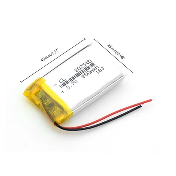 Tiekimo ličio baterija ličio polimerų Įkraunamą bateriją 802540 850 mah, 3,7 V MP3 MP4 MP5 GPS PSP VIDURIO 