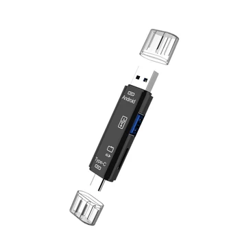 Tipas-C OTG Adapterio 3 In 1 Universalus USB C TF/SD Kortelių Skaitytuvas 