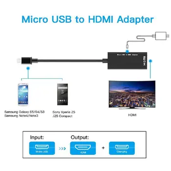 Tipo C & Micro USB Į HDMI Adapteris Skaitmeninis Vaizdo Garso Keitiklis, Laidas HDMI Jungtis Nešiojamas Išmanųjį telefoną Su MHL Uosto