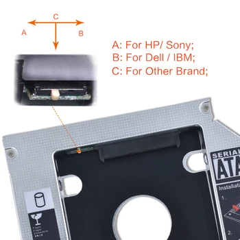 TISHRIC Aliuminio HDD Caddy 9.5 12.7 mm SATA 3.0 Optibay Standžiojo Disko Dėžutė Talpyklos DVD Adapteris 2.5 2TB SSD Laptopo CD-ROM