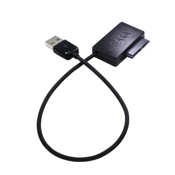 TISHRIC USB 2.0 prie SATA 7+6 Kabelio Keitiklis Išorės Optinis įrenginys Adapteris Nešiojamas CD-ROM DVD Su LED