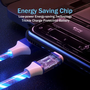 Tongdaytech 3 in 1 USB Greitas Įkroviklis Teka Spalvų LED Švyti Usb Kabelis Greitai Įkrauti Carregador Portatil 