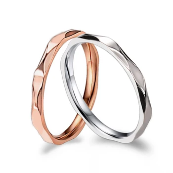 TRANKYTI Mažas Žiedas skirta Moterims ir Vyrams /rožinė Aukso Spalvos Nerūdijančio Plieno Vestuvinį Žiedą, 2mm Plotis Prabangus Žiedas