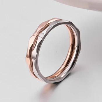 TRANKYTI Mažas Žiedas skirta Moterims ir Vyrams /rožinė Aukso Spalvos Nerūdijančio Plieno Vestuvinį Žiedą, 2mm Plotis Prabangus Žiedas