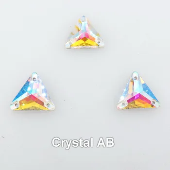 Trikampio formos, plokščios nugaros su dviem skylėmis stiklo Kristalų 3 dydžių Siūti kalnų krištolas kristalai, karoliukai vestuvių suknelė, batai, krepšiai 