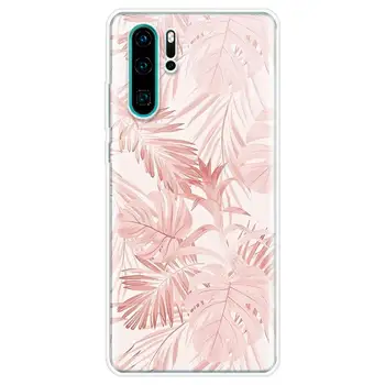 Tropinių Augalų Žalios Lapinės Gėlės Padengti Telefoną Atveju Huawei P40 30 P20 Mate 30 20 10 Pro P10 Lite P Smart Z 2019 Coque Shell C