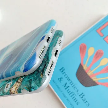TRŪKSTA Meno Tekstūros Marmuro Akmuo, Matinis Telefono dėklas Skirtas Apple iPhone 11 Pro Max SE 2020 XS MAX X XR 7 8 Plius Minkštas DTD Atveju Galinį Dangtelį