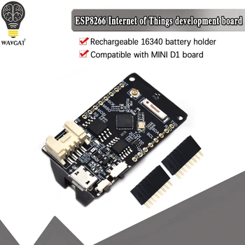 TTGO T-OI ESP8266 Chip Įkrovimo 16340 Baterijų Laikiklis Suderinami Su MINI D1 Plėtros Taryba arduino