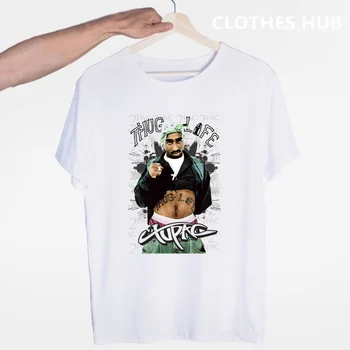 Tupac 2pac Hip-Hop Grobis Streetwear T-shirt O-Kaklo trumpomis Rankovėmis, Vasaros Atsitiktinis Mados Unisex Vyrų Ir Moterų Marškinėlius