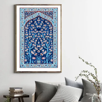 Turkijos Plytelių Gyvybės Medis Akvarelė Spaudinių Tradicinis Osmanų Gėlių Sienos Meno Nuotrauką Drobė Plakatas Namų Sienų Dekoras