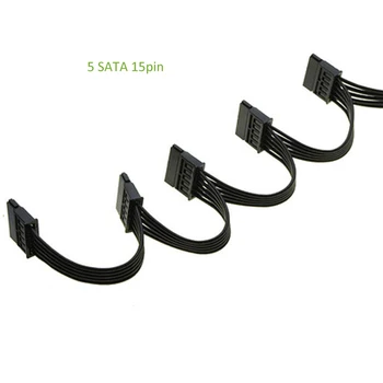 ULT-Geriausias 4pin Molex IDE nuo 1 iki 5 SATA 15Pin Kietojo Disko Maitinimo šaltinis Splitter Cable Laidą 
