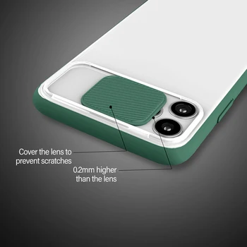 Ultra-plonas Slankiklį Kamera Privatumo Apsauga, Telefono dėklas Skirtas iPhone 11 Pro Max XSmax XR XS X 8 7 6 Plius Prabanga Sunkiai PC Padengti Coque