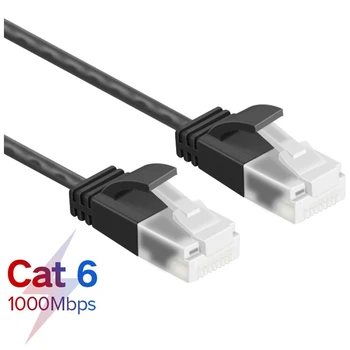 Ultra Slim Cat6 Ethernet Kabelis RJ45, stačiu Kampu UTP Tinklo Kabelis Patch Cord 90 Laipsnių Cat6a Lan Kabeliai, Nešiojamas Kelvedį, TV BOX
