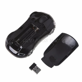 Unikalaus Dizaino 2.4 G 1600DPI Pelės USB Imtuvas Belaidžio Šviesos diodų (LED Automobilio Formos Optinės Pelės Naujas Lašas Laivybos