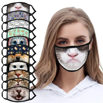Unisex Spausdinti Burnos Kaukę Mielas Funny Cat Modelis mascarillas Burną Anti-Dulkių Plauti Daugkartinio naudojimo kaukė veidui Audinio veido kaukės#8