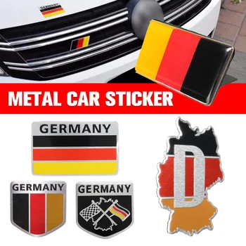 Universalus Automobilių Lipdukas vokietijos Vėliava, Grotelės Logotipas Ženklelis 3D Aliuminio už už VW Jetta Golf Audi Automobilių Eksterjero Reikmenys