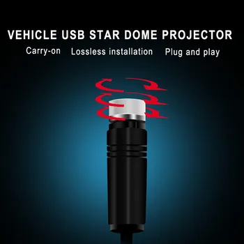 Universalus LED Automobilio Stogo Star Naktį Žibintai Interjero Aplinkos Atmosferą Galaxy Lempa USB Kištukas, Šviesos Apdailos Šviesos Atmosferą, Lempos
