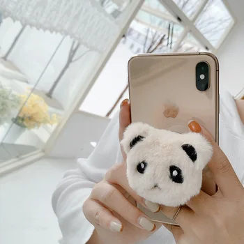 Universalus Mielas Pūkuotas Meškiukas Pliušinis Katinas, Sulankstomas Purus Stovo Laikiklį Plečia Telefono Laikiklis iPhone Redmi Huawei 