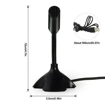 Universalus USB Mini Stalinis Mikrofonas Kalbos Mic Stand For PC Laptop Notebook Reguliuojamas Mini Studija Kalbos Su Laikikliu