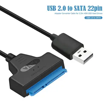 USB 2.0 prie SATA 22pin Kabelio Adapteris Keitiklis Linijos HDD SSD Prijungti Laidą Laidą 2.5 Hard Disk Diskų, Kietojo Disko