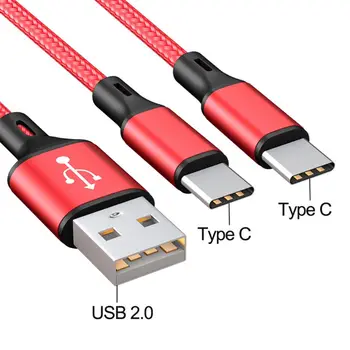 USB 2.0 Type A Male Dual C Tipo USB C Vyrų Splitter Y Įkrovimo Kabelį, Laidą 