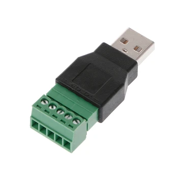 USB 2.0 Type A Male/Female, kad 5P Varžtas w/ Shield Terminalo Kištuko Adapterio Jungtis
