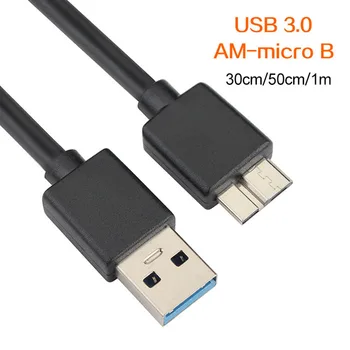USB 3.0 Male Micro B Male, Didelės Spartos Duomenų Kabelis Adapteris Kietajame Diske 30/50/100 cm 4.0 Gb / s Greitas Duomenų Perdavimas