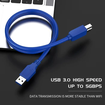USB 3.0 Type A Male B Tipo Vyras Duomenų Sinchronizavimo Laidas Spausdintuvo Kabelį 0.8/1.2/m, HP IOGEAR Lexmark, Samsung CyberPower