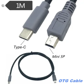USB 3.1 C Tipo Vyras Į Mini USB 5 Pin B Male Kištuko Keitiklį OTG Adapterio Sukelti Duomenų Kabelis, skirtas Mobiliesiems Macbook 0,25 m/1m
