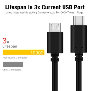 USB 3.1 Micro 5pin Usb Kabelio Tipas-C USB-C 3.1 Micro Usb Kabelis, OTG Usb C Greito Įkrovimo Datae 