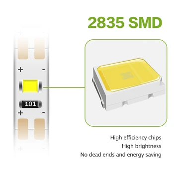 USB 5V LED Šviesos Juostelės 2835SMD 60Leds/M Lanksti Juosta Šviesos Namuose IP65 Waterproor Kaladėlė Šviesiai Patalpų Lempos nuo 0,5 M 1M 2M 3M 4M 5M