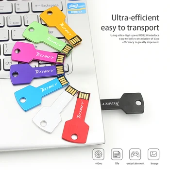 USB atmintinė 32GB 64GB Metalo Klavišą Pendrive 16GB 8GB Vandeniui Pen Drive USB 2.0 USB Stick, Memory Stick, USB 