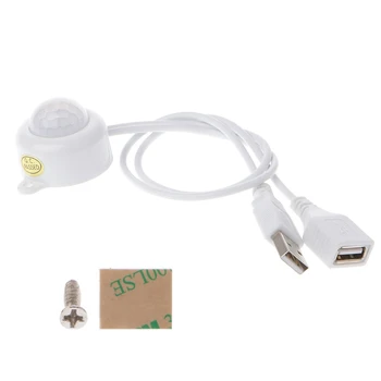 USB LED Šviesos Juostelės Jungiklis DC5-24V Žmogaus Kūno Infraraudonųjų spindulių PIR Judesio Jutiklis-Jungiklis