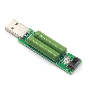 USB Mini Išleidimo Apkrovos Rezistorius Skaitmeninis Srovės voltmetras Testeris 2A/1A Su Jungikliu 1A Žalia Led / 2A Raudonas Led