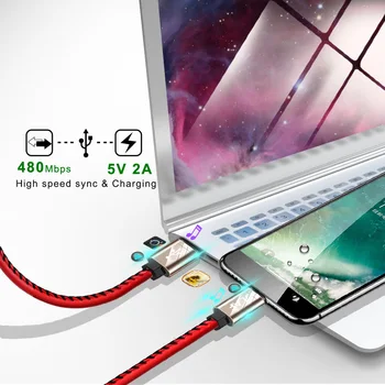 USB Tipo C Kabelio Greitas Įkroviklis, Odinis Pintas Kabelis Samsung S8 S9 Pastaba 9 8 Xiaomi Redmi 7 Pastaba Mi9 Greitas USB-C Įkrovimo Laidas