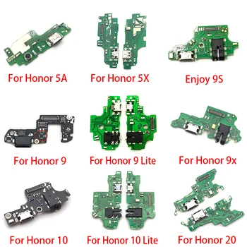 USB Įkrovimo lizdas Dock Jungties Kištuką Valdybos Flex Kabelis Huawei Honor 20 Pro 5A 5X 10 9X 8X Max Žaisti 8C 8 9 lite 9S