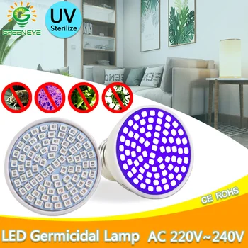 UV Lempos, valymo virtuvė Baktericidiniu Sterilizacija Lempa E27 led Lemputės Ultravioletinės Šviesos AC 220V Patalpų Ozono Lempa Killling Erkė