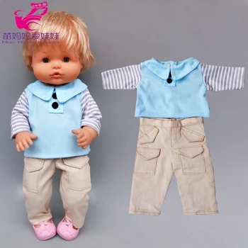 Už 38cm Nenuco Kūdikių Lėlė Berniukas Drabužiai Tinka 40cm Ropa Y Su Hermanita Doll Marškinėliai Kelnės