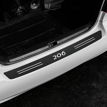 Už Peugeot 206 207 307 3008 Anti-Scratch Apsauga Spirti Juostelės Lipduką Automobilių Stilius Anglies Pluošto Plėvelė, Galinis Kamieno Plokštė Guard