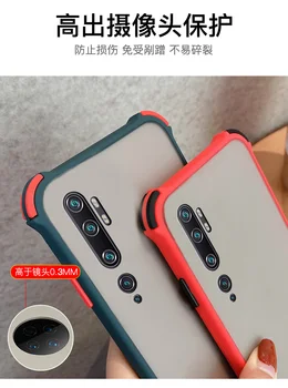 Už Xiaomi Mi-10 Pastaba Lite Atveju Sunku PC, Skaidrus, Matinis atsparus smūgiams Apsauginis galinis Dangtelis atveju xiaomi mi-10 pastaba pro note10