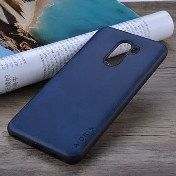 Už xiaomi pocophone f1 atveju Prabangių Senovinių odos padengti telefoną atveju Xiaomi Pocophone F1 funda coque 