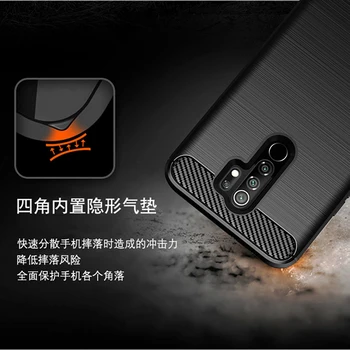 Už Xiaomi Redmi 9 Padengti Redmi 9A 9C 9 Pastaba Pro 9S antidetonaciniai Bamperis Minkštos TPU Anglies Pluošto Telefono Atgal Byloje dėl Redmi 9 Pro
