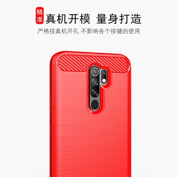 Už Xiaomi Redmi 9 Padengti Redmi 9A 9C 9 Pastaba Pro 9S antidetonaciniai Bamperis Minkštos TPU Anglies Pluošto Telefono Atgal Byloje dėl Redmi 9 Pro
