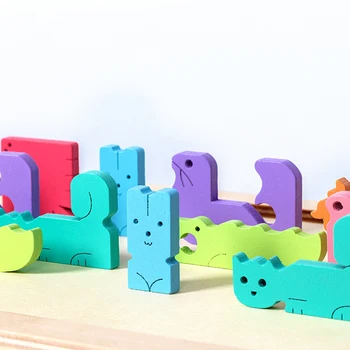 Vaikai Animacinių Filmų Gyvūnų Tetris Galvosūkiai, Mediniai Tangram Dėlionės Valdybos Galvosūkiai Tetris Žaidimas Švietimo Žaislas Vaikams Mokymosi Žaislas Dovana