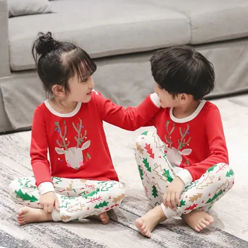 Vaikai Berniukai Sleepwear baby girl žiemos medvilnės rinkiniai Vaikams Kalėdų Pižama Berniukui, Pižamos naktiniai drabužiai Vaikams 2-13Y paauglių drabužių