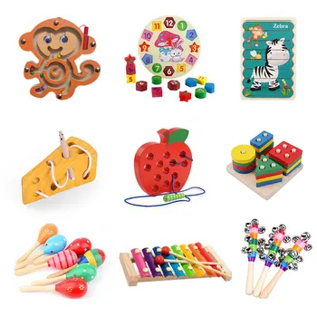 Vaikams, Mediniai Žaislai, Žvalgybos Plėtoti Montessori Žaislų Krūvas Vaikų 3D Medinė Dėlionė Švietimo Žaislai Vaikams, Naujųjų Metų Dovana