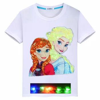 Vaikų drabužiai animacinių filmų princesė spalvinga ryškių 2020 metų vasaros medvilnės mergaičių marškinėliai trumpomis rankovėmis apvalios kaklo